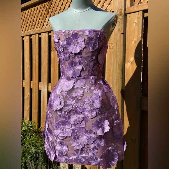 🆕 BRONX & BANCO 🧿 NWOT Jasmine Maraya Lilac Mini Dress - Sz XS US 2 - Picture 11 of 16